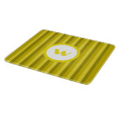 Planche À Découper Monogramme et rayures rustiques jaunes (Coin)