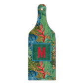 Planche À Découper Monogramme Exotique Tropical Floral (Devant)