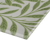 Planche À Découper Monogramme Feuille vintage vert saule (Coin)