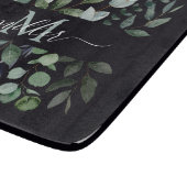 Planche À Découper Monogramme feuilles de verdure d'eucalyptus vert s (Coin)