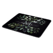 Planche À Découper Monogramme feuilles de verdure d'eucalyptus vert s (Coin)