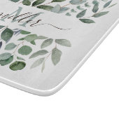 Planche À Découper Monogramme feuilles de verdure d'eucalyptus vert s (Coin)
