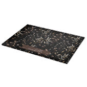 Planche À Découper Monogramme Fleurs et Feuilles Aquarelle Délicate S (Coin)