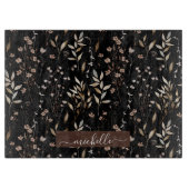 Planche À Découper Monogramme Fleurs et Feuilles Aquarelle Délicate S (Devant)