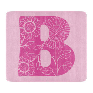 Planche À Découper monogramme floral B lettre majuscule