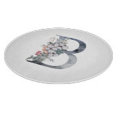 Planche À Découper Monogramme floral bleu initial B (Coin)