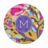 Planche À Découper Monogramme| Floral de Boho rose I (Devant)