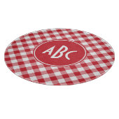 Planche À Découper Monogramme Gingham Rouge (Coin)