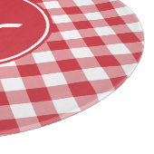 Planche À Découper Monogramme Gingham Rouge (Coin)