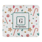 Planche À Découper Monogramme, Goodies sucrées Verre de Noël (Devant)