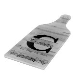 Planche À Découper Monogramme Gris Faux Boucher Bloc Bois | Texte do- (Coin)