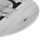 Planche À Découper Monogramme Gris Faux Boucher Bloc Bois | Texte do- (Coin)