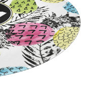 Planche À Découper Monogramme grunge des paumes | d'ananas (Coin)