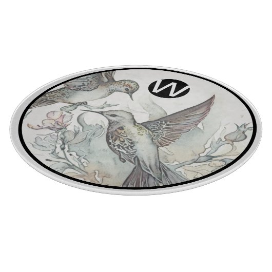 Planche À Découper Monogramme Hummingbird Glass Cutboard (Coin)