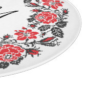 Planche À Découper Monogramme initial des roses rouges à point croisé (Coin)