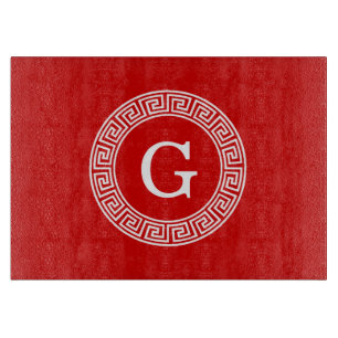Planche À Découper Monogramme initial du cadre de ligne clé grecque b