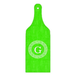 Planche À Découper Monogramme initial du cadre de ligne clé grecque v