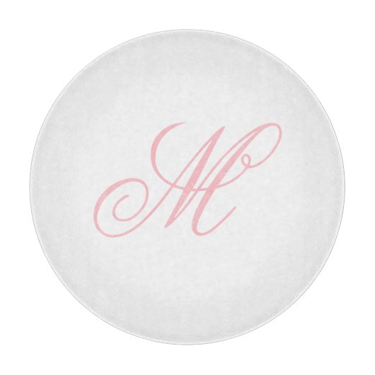 Planche À Découper Monogramme Initiale Rose Élégant (Devant)