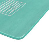 Planche À Découper Monogramme Initiales 3 Moderne Gras | Blanc Sur Aq (Coin)