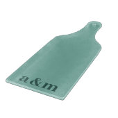 Planche À Découper Monogramme Initiales De Couple Bleu Sarcelle Minim (Coin)