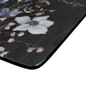 Planche À Découper Monogramme Jolie aquarelle Fleur sauvage bleu (Coin)