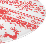 Planche À Découper Monogramme juste rouge de motif d'île de chandail (Coin)