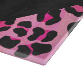 Planche À Découper Monogramme Leopard noir et rose chaud (Coin)