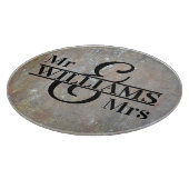 Planche À Découper Monogramme Mariage (Coin)