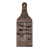 Planche À Découper Monogramme Mariage unique pour jeunes mariés rusti (Devant)