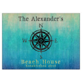 Planche À Découper Monogramme marin Ombre turquoise (Devant)