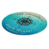 Planche À Découper Monogramme marin Ombre turquoise (Coin)