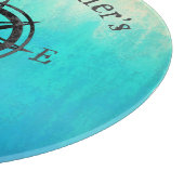 Planche À Découper Monogramme marin Ombre turquoise (Coin)