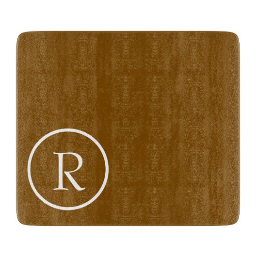 planche à découper monogramme marron et blanc mode (Devant)