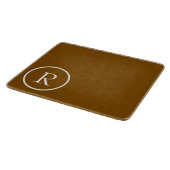 planche à découper monogramme marron et blanc mode (Coin)