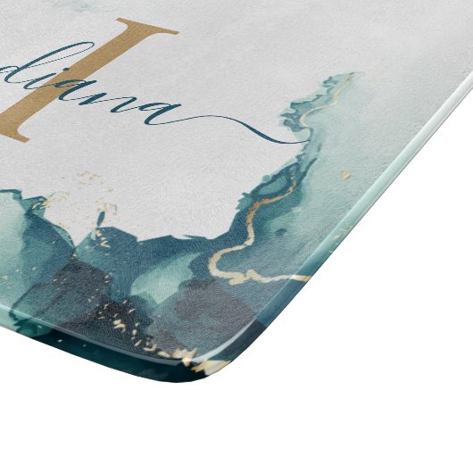 Planche À Découper Monogramme moderne Agate Script Keepsaké (Coin)