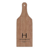 Planche À Découper Monogramme moderne Nom de famille (Devant)