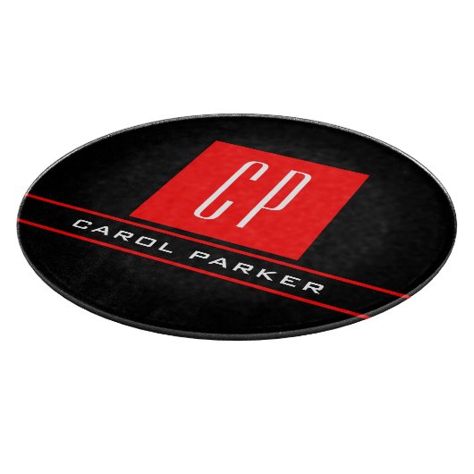 Planche À Découper Monogramme moderne Professional Plain Nom simple (Coin)