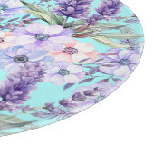 Planche À Découper Monogramme Motif de ressort floral turquoise (Coin)