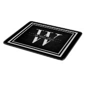 Planche À Découper Monogramme noir double bordure (Coin)