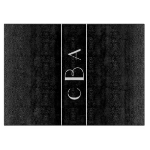 Planche À Découper Monogramme noir et blanc