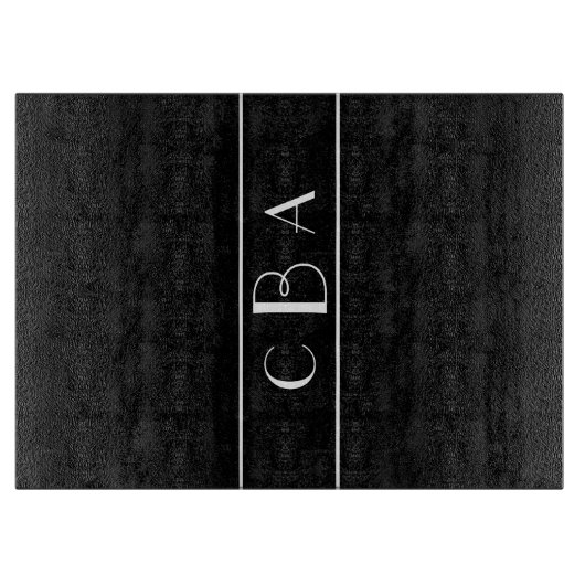 Planche À Découper Monogramme noir et blanc (Devant)