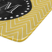 Planche À Découper Monogramme noir jaune du motif | de Chevron (Coin)