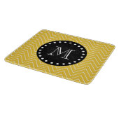 Planche À Découper Monogramme noir jaune du motif | de Chevron (Coin)