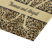 Planche À Découper Monogramme noir or imprimé léopard guépard animal (Coin)