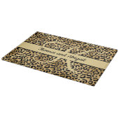Planche À Découper Monogramme noir or imprimé léopard guépard animal (Coin)