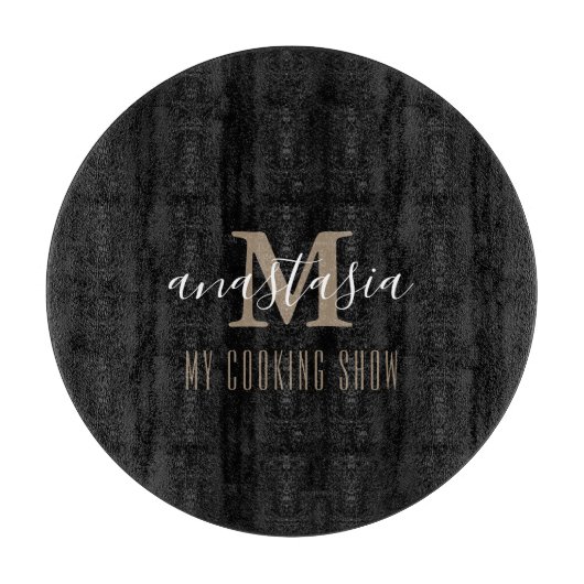 Planche À Découper Monogramme noir tendance (Devant)