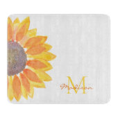 Planche À Découper Monogramme Nom Tournesol (Devant)