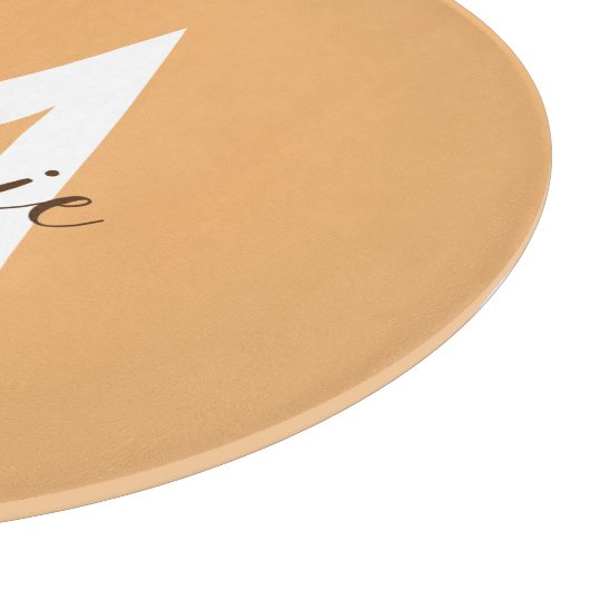 Planche À Découper monogramme orange rustique (Coin)