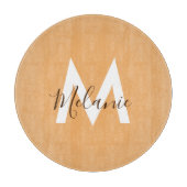 Planche À Découper monogramme orange rustique (Devant)