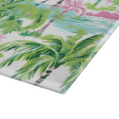 Planche À Découper Monogramme Palmiers Tropicaux Rose et Vert Prépa (Coin)